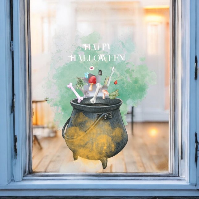 Potions, Spells & Magic Witches Cauldron Halloween Window Cling (Creator Uploaded)