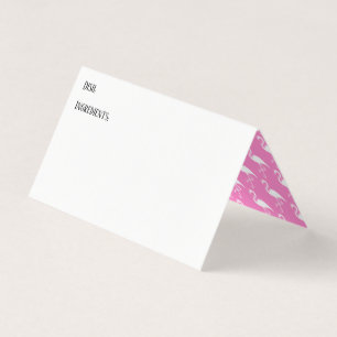 Potluck Dish Recipe Tent Cards Flamingos on Pink