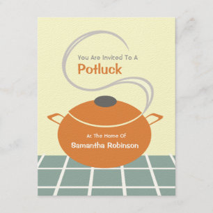Potluck Invite - Orange & Blue Kitchen
