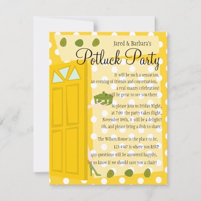 Potluck Party Invitation (Front)