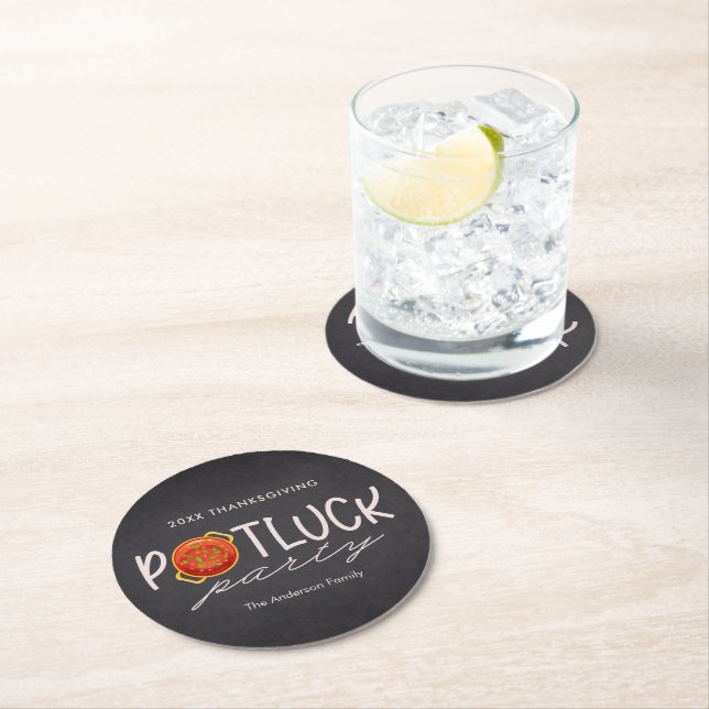 Potluck Party Thanksgiving Party Coaster (Insitu)