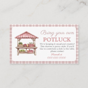 Potluck picnic request Bridal Shower card
