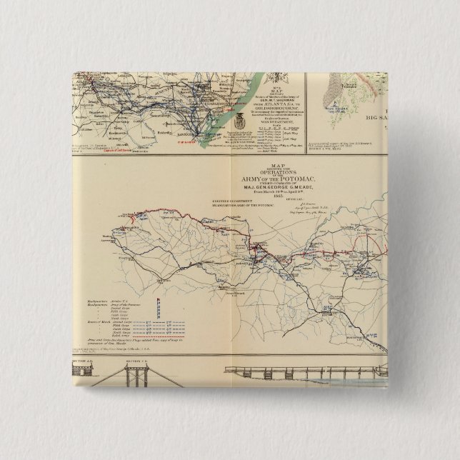 Potomac Army operations 15 Cm Square Badge (Front)