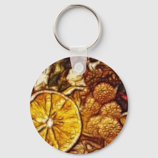 Potpourri Oranges Fractal Key Ring (Front)
