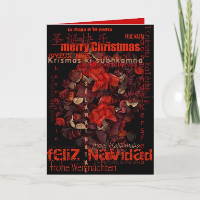 Potpourri World Xmas International Greetings Card (Front)