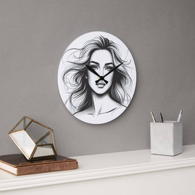 Potrait Design Beautiful Clock (Office)