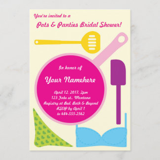 Pots and Panties Bridal Shower invitation