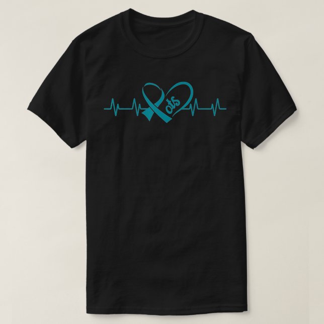 POTS Awareness Heart Dysautonomia Neurologist Turq T-Shirt (Design Front)