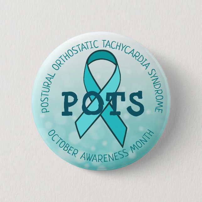 Pots Awareness Month Ribbon 6 Cm Round Badge (Front)
