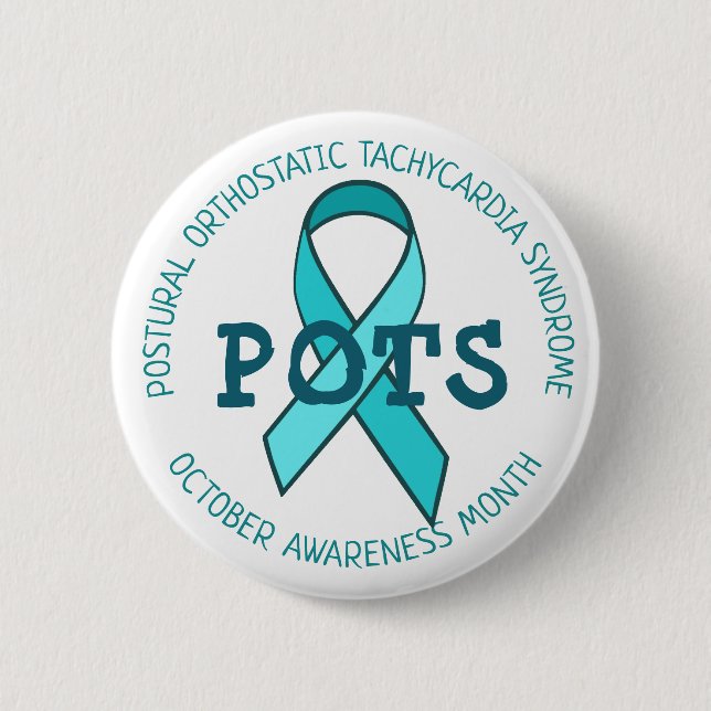 Pots Awareness Month Ribbon 6 Cm Round Badge (Front)