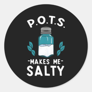 Pots Awareness Salty Dysautonomia Turquoise Salt S Classic Round Sticker