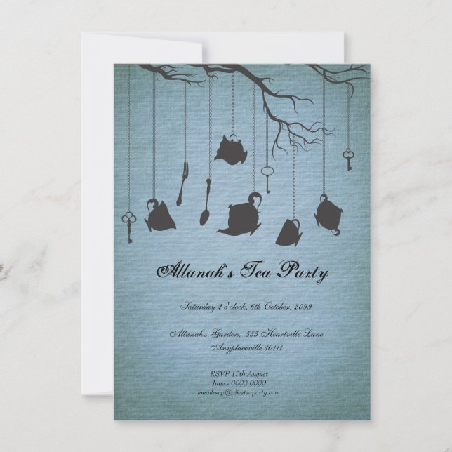 Pots Cups & Keys Unbirthday Birthday Tea Party Invitation (Front)