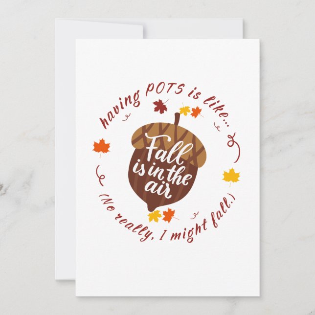 Pots Fall Theme Flat Holiday Card (Front)