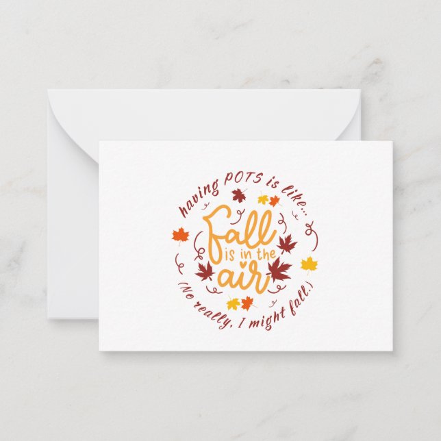 Pots Fall Theme Flat Note Card (Front)
