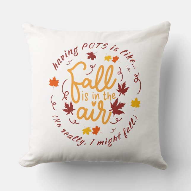Pots Fall Theme Throw Pillow (Front)
