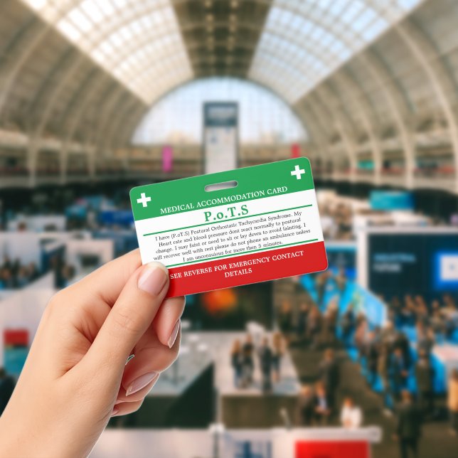 PoTS In Case of Emergency ICE invisible illness ID Badge (Conference)