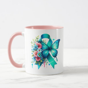 POTS Warrior   Dysautonomia Awareness Ribbon Mug