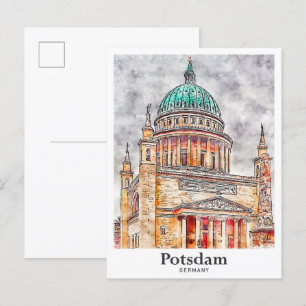 Potsdam Germany Travel Watercolor Hand Drawn Postcard