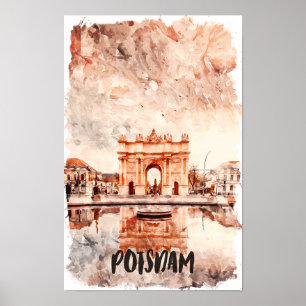 Potsdam Germany Watercolor Painting Poster