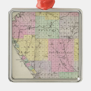 Pottawatomie County, Kansas 2 Metal Tree Decoration