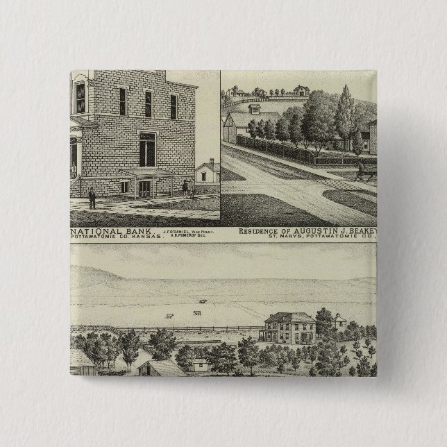 Pottawatomie, Kansas 15 Cm Square Badge (Front)