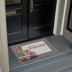 Potted Cacti Welcome Doormat