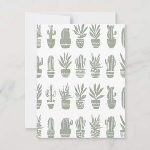 Potted Cactus Houseplants Holiday Card