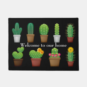 Potted Cactus Welcome Door Mat