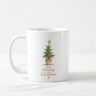 Potted Christmas Tree Watercolor Coffee Mug