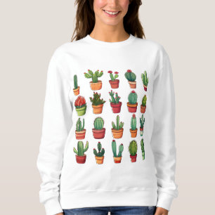 Potted Desert Cactus and Succulents  Sweatshirt