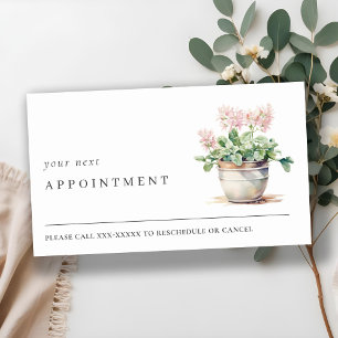 Potted Floral House Plants Botanical Appointment Business Card