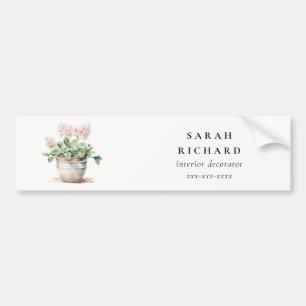 Potted Floral House Plants Watercolor Botanical Bumper Sticker