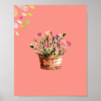 Potted flower Multicolor Watercolor