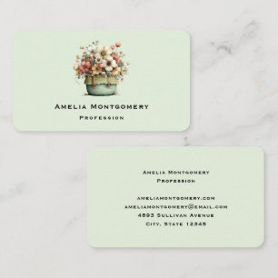 Potted Flowers Cosy Shabby Cute Florist Business Card