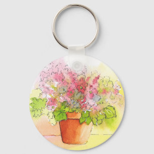 Potted Flowers Key Ring