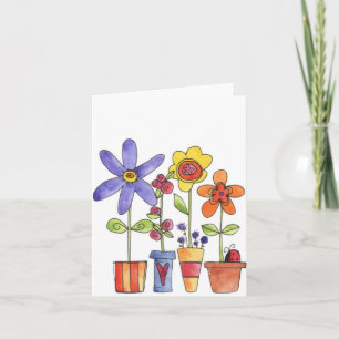 Potted Flowers - Note Card