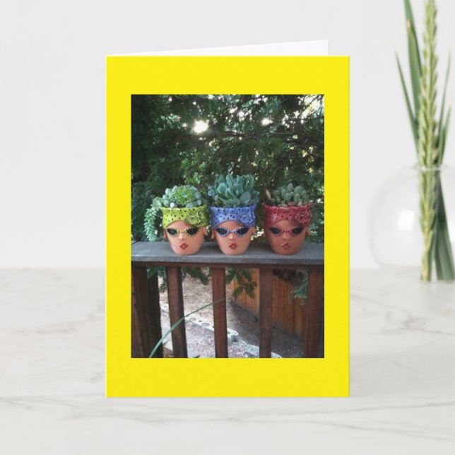 POTTED FRIENDS HANGING OUT-GROUP BIRTHDAY CARD (Front)