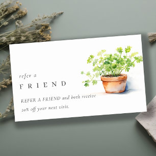 Potted Herb Parsley Coriander Refer A Friend Business Card