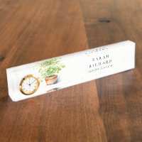Potted Herb Parsley Coriander Watercolor Botanical