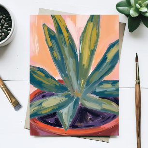 Potted Houseplant Modern Botanic Green Watercolor Postcard