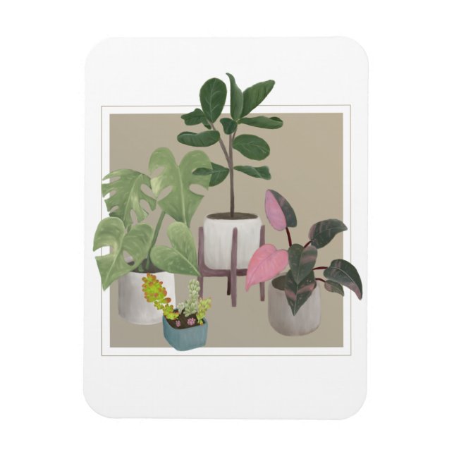 Potted Houseplants Magnet (Vertical)