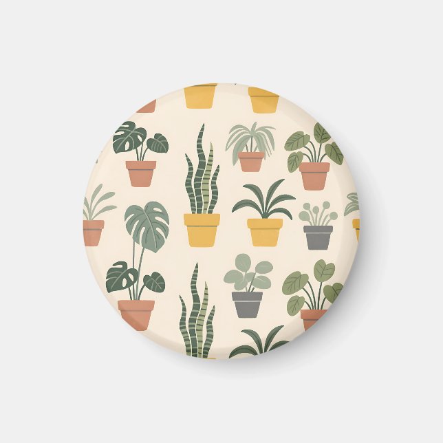 Potted Houseplants Pattern Magnet (Front)
