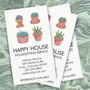 Potted Housesitting Home Services Plant Care Business Card