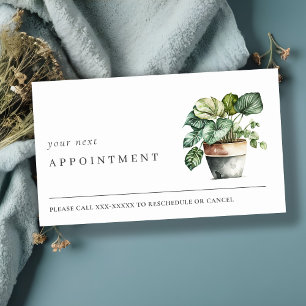 Potted Leafy House Plants Botanical Appointment Business Card