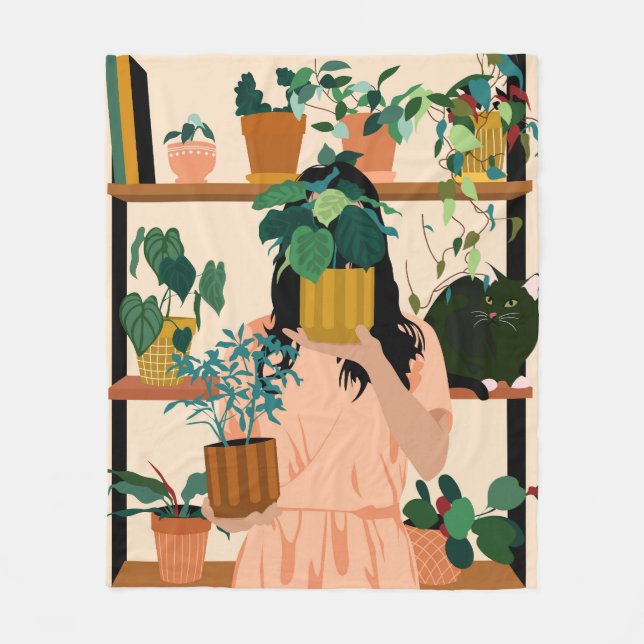 Potted Oasis Fleece Blanket (Front)