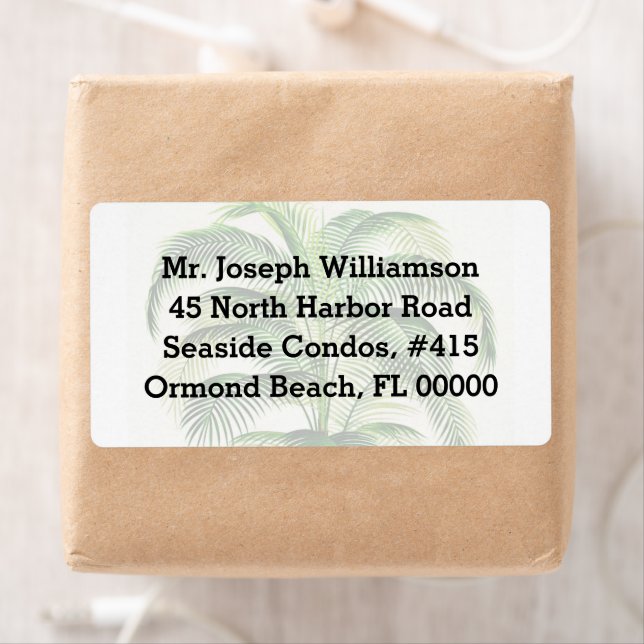 Potted Palm Tree Custom Shipping Labels (Insitu)