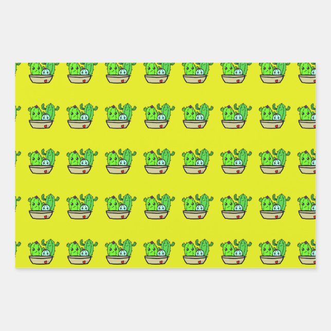 Potted Pals Cactus Wrapping paper (Front)