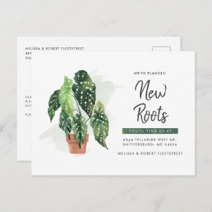Potted Plant Change of Address Botanical Moving Announcement Postcard