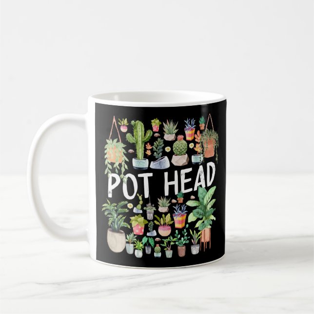 Potted Plant Pot Head Coffee Mug (Left)