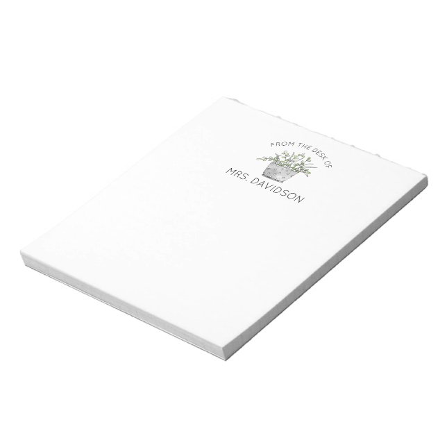 Potted Plant Teacher Gift Notepad (Rotated)